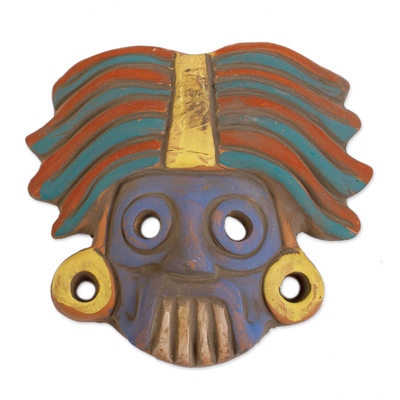 Tlaloc Aztec God Ceramic Wall Mask Plaque