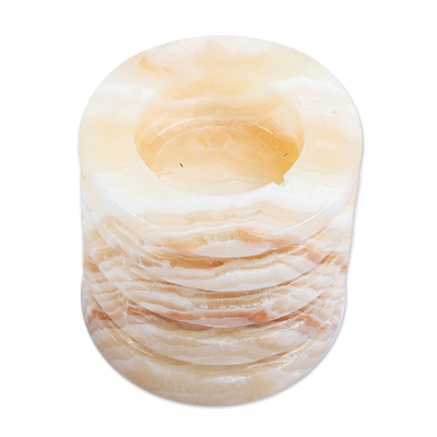 Natural Onyx Pillar-Shaped Tealight Holder
