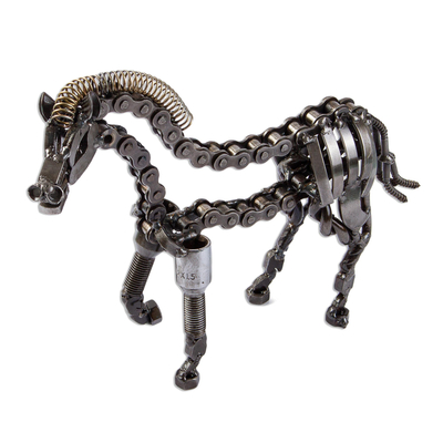 Minimalist Rustic Metal Horse Sculpture