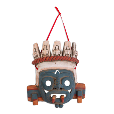 Hand Crafted Wall Mask of Aztec Deity Tlaloc