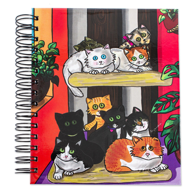 Cat Themed Art Print Spiral Bound Journal