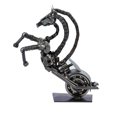 11 Inch Rustic Motorbike Horse Recycled Auto Parts Sculpture