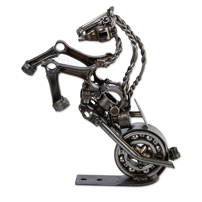 20 Inch Rustic Motorbike Horse Upcycled Auto Parts Sculpture