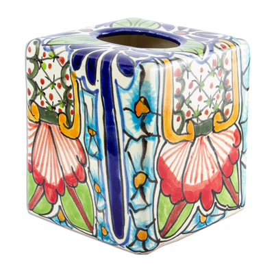 Hand Painted Talavera Style Tissue Box Cover