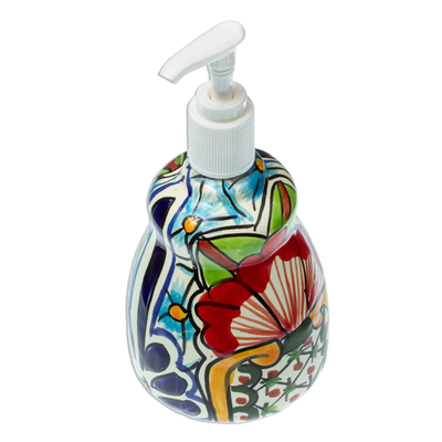 Talavera-Style Ceramic Liquid Soap Dispenser