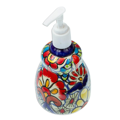 Handmade Talavera-Style Soap Dispenser