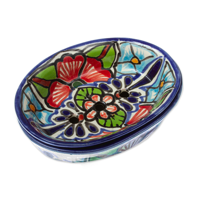 Handmade Talavera Style Ceramic Soap Dish