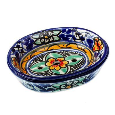 Colorful Hand Painted Ceramic Soap Dish