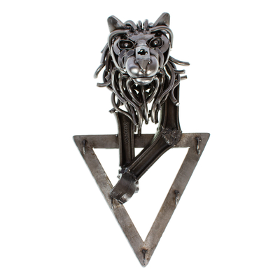 Eco-Friendly Recycled Lion Coat or Key Rack