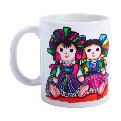 Ceramic Mug with Painting Print of Maria Dolls