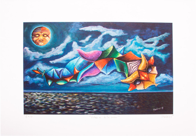 Fanciful Mexican Vibora de la Mar Giclee Print on Canvas