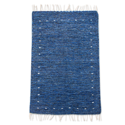 Hand Crafted Blue Wool Rug (2x3)