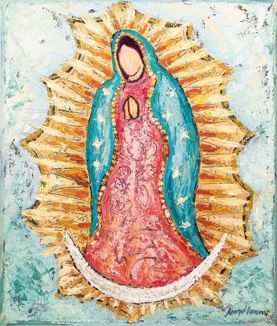 Original Virgin Mary Painting on Canvas