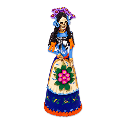 Hand Painted Ceramic Catrina Statuette