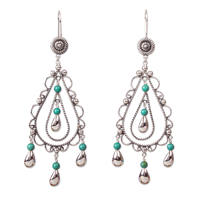 925 Sterling Silver and Turquoise Earrings from Mexico