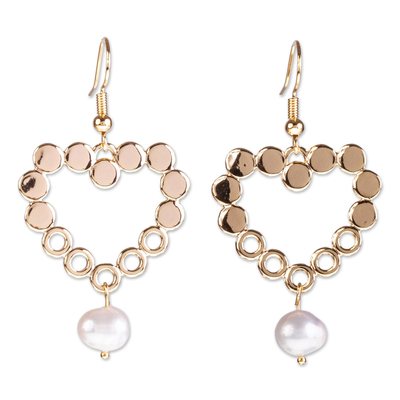 14k Gold-plated Cultured Pearl Earrings From Mexico