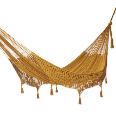Hand Crafted Amber Cotton Hammock (Triple)