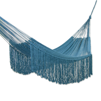 Fringed Teal Hammock from Mexico (Triple)