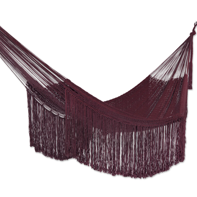 Cotton Rope Hammock in Wine (Triple) from Mexico