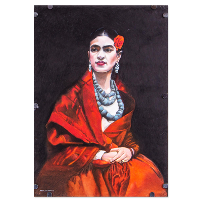 Signed and Mounted Portrait of Frida Kahlo from Mexico