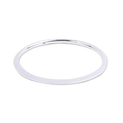 Contemporary Sterling Silver Ellipse Bangle from Taxco