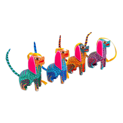 Colorful Dog Alebrije Ornaments (Set of 4)