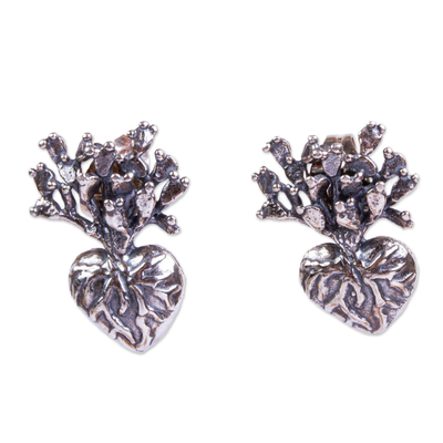 Handmade Heart Cacti Earrings (.6 inch)