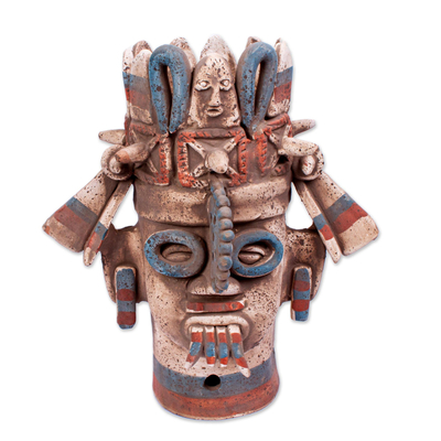 Signed Handcrafted Ceramic Aztec Archaeology Sculpture