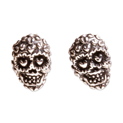 Skull Earrings in Taxco Sterling Silver