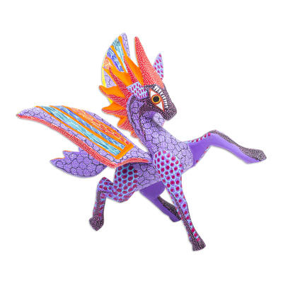 Wood Pegasus Inspired Alebrije in Purple and other Colors