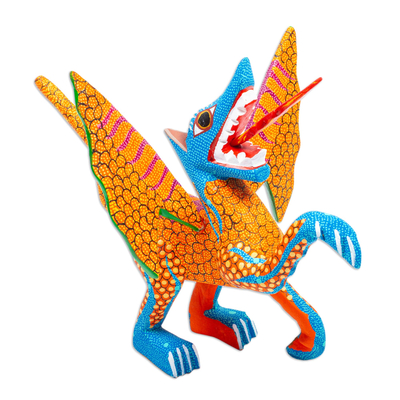 Dragon Inspired Copal Wood Alebrije from Oaxaca Mexico