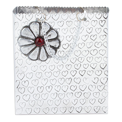 Aluminum Gift Bag-Shaped Decorative Container with Flower