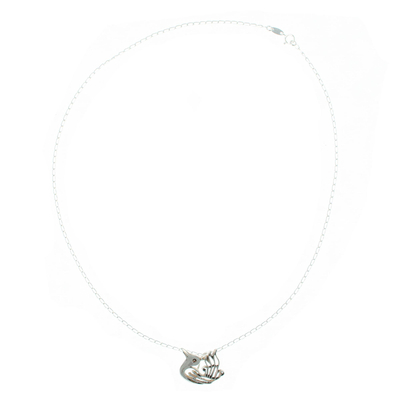 Aztec Hummingbird Sterling Silver Pendant Necklace
