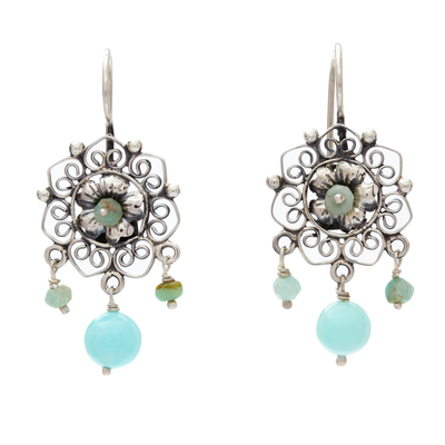 Dangle Earrings with Sterling and Amazonite