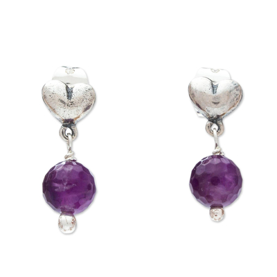 Artisan Crafted Sterling Earrings with Amethyst