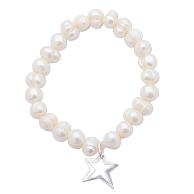 Freshwater Cultured Pearl Bracelet with Charm