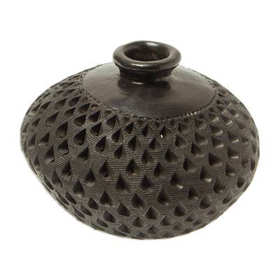 Handmade Black Clay Decorative Vase