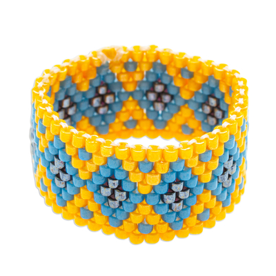 Hand-Beaded Band Ring from Mexico