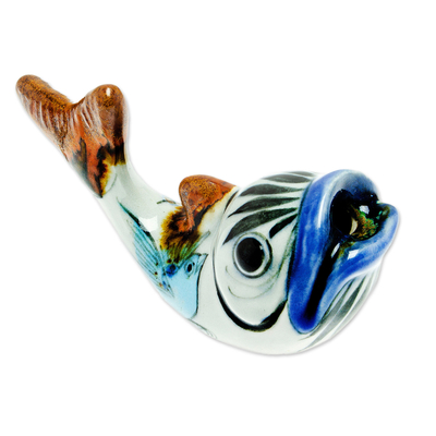 Ceramic Fish Pencil Holder Hand-Painted in Mexico