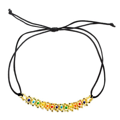 Multicolored Beaded Wristband Bracelet Handcrafted in Mexico