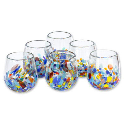 Artisan Handblown Stemless Wine Glasses (Set of 6)