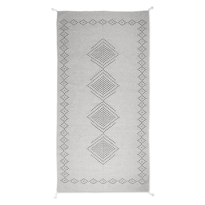 Handloomed Zapotec Wool Rug with Geometric Motifs (5x8)