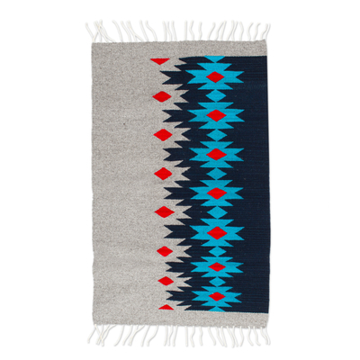 Handloomed Zapotec Wool Area Rug with Geometric Design (2x3)