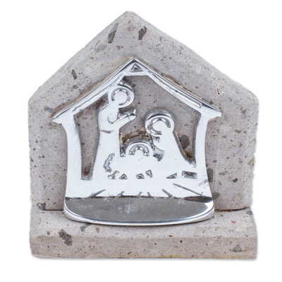 Eco-Friendly Pewter and Reclaimed Stone Nativity Scene