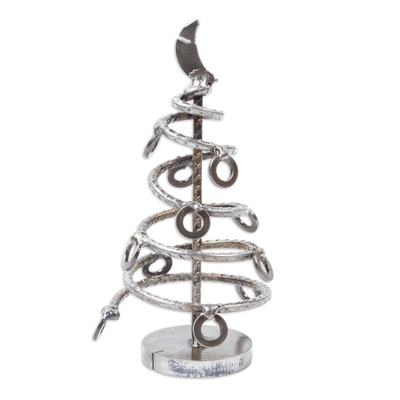 Handmade Recycled Auto Part Christmas Tree Statuette