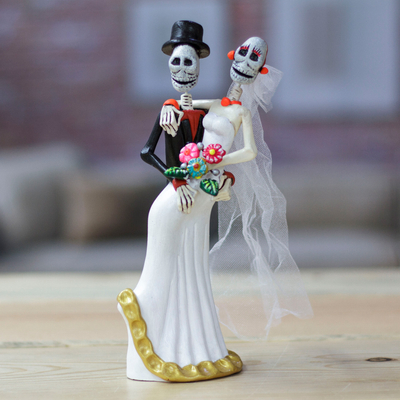 Handcrafted Catrin Bride and Groom Ceramic Sculpture