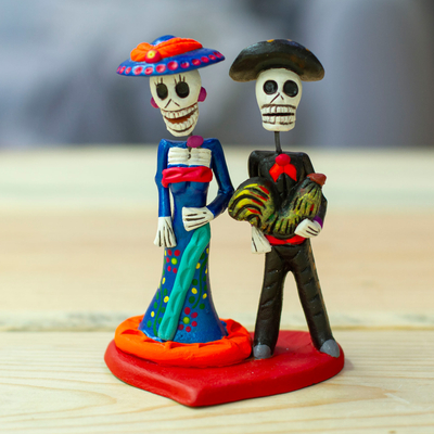 Hand-Painted Classic Romantic Day of The Dead Sculpture
