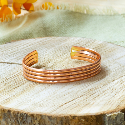 High-Polished Modern Minimalist Copper Cuff Bracelet