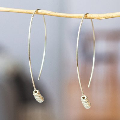 Artisan-Made Polished Sterling Silver Half-Hoop Earrings