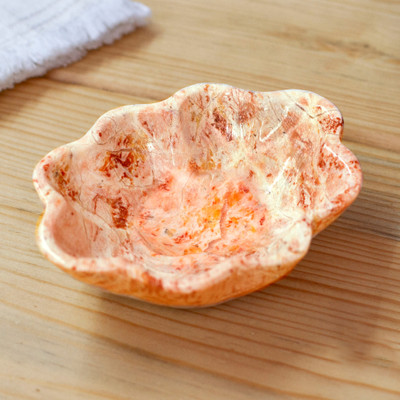 Marble Shell Catchall Jewelry Holder Key Tray in Pink Shade